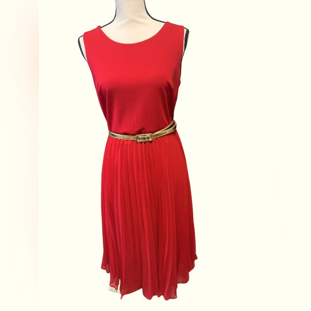 Shelby & Palmer Red pleated dress